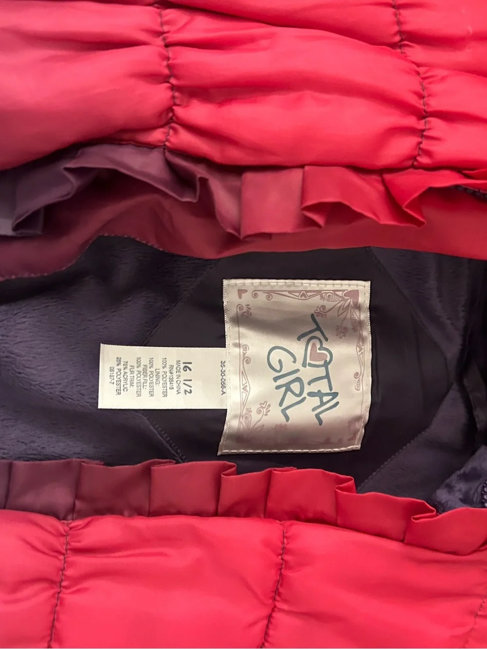 total girl Quilted Puffer Coat with Hood